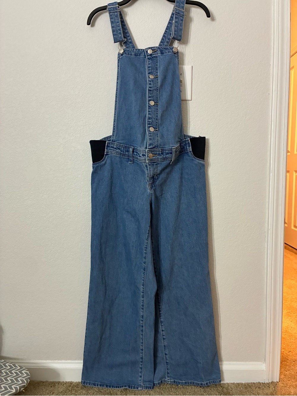 Isabel Ingrid & Isabel Maternity Wide Leg Denim Overalls Size 8